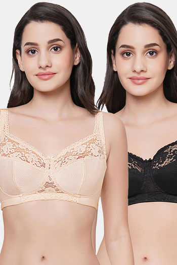 Buy Wacoal Single Layered Non Wired Full Coverage Minimiser Bra (Pack of 2) - Multicolor